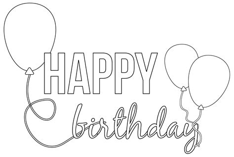 Happy Birthday Balloons Coloring Page Colouringpages