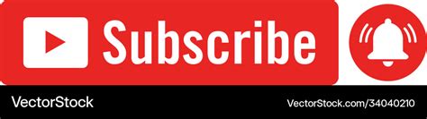 Red Subscribe Button With Notification Bell Vector Image