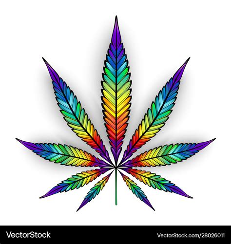 Cannabis Rainbow Leaf Royalty Free Vector Image