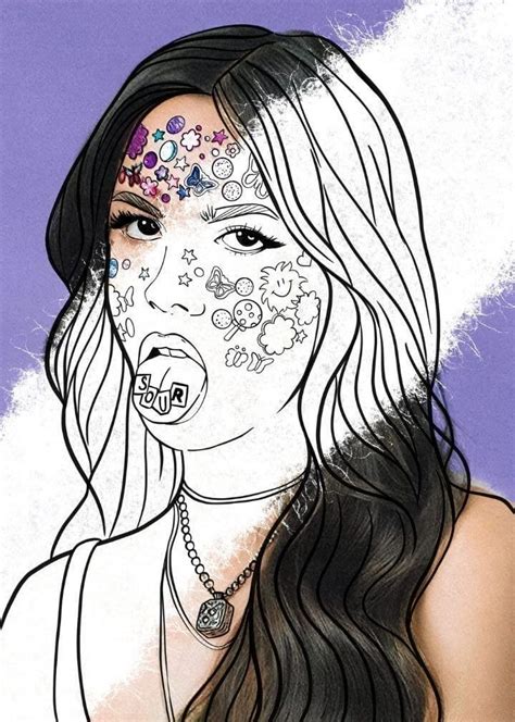 Olivia Rodrigo Coloring Page Sour Album Joy In Crafting Coloring