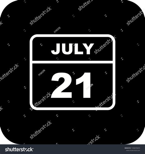 July 21st Date On A Single Day Calendar Royalty Free Stock Vector