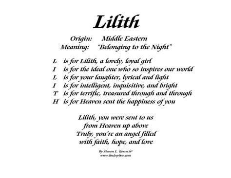 Meaning Of Lilith Lindseyboo