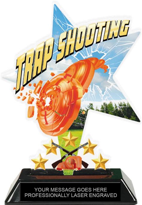 Trap Shooting Shattered Star Colorix Acrylic Trophy 7 Inch Trophy Depot