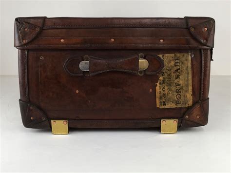 Vintage Leather Suitcase Vintage Antique Luggage Trunk 703733