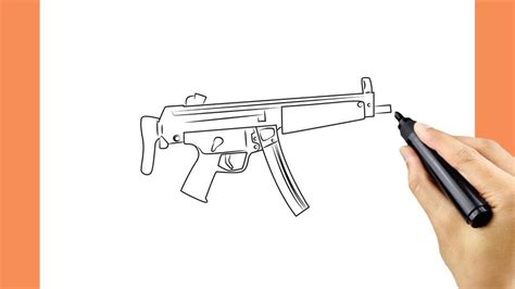 How To Draw Mp5a3 Gun Step By Step Easy To Follow Youtube