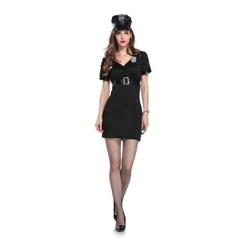 Policewoman Uniform Temptation Cosplay Uniforms Mini Dress And Hat