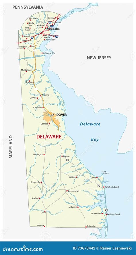 Laminated Map Large Detailed Roads And Highways Map Of Delaware State