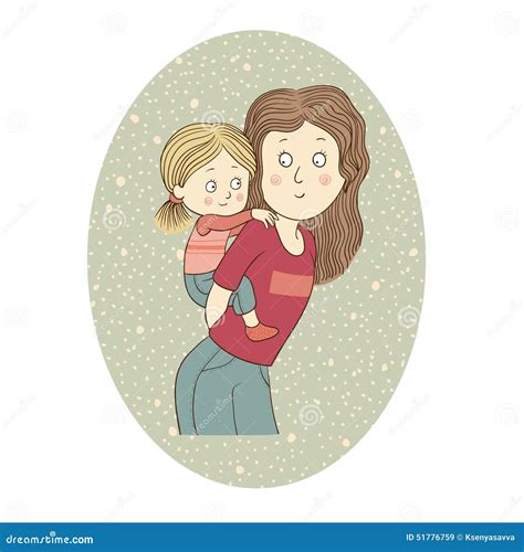 Madre E Hija Ilustración Del Vector Ilustración De Afortunado 51776759
