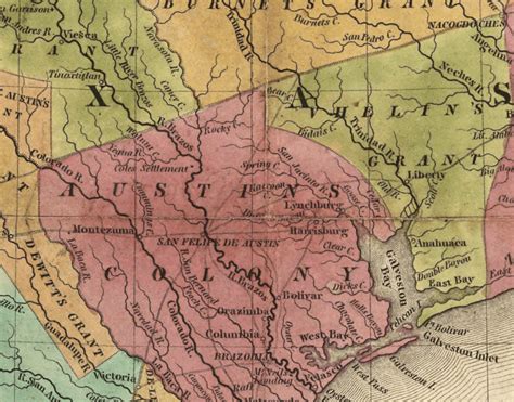 Mitchell Young Map Of The Republic Of Texas 1836 Copano Bay Press