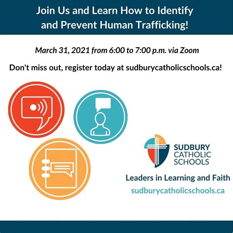 Join Us And Learn How To Identify And Prevent Human Trafficking Sudbury Catholic District