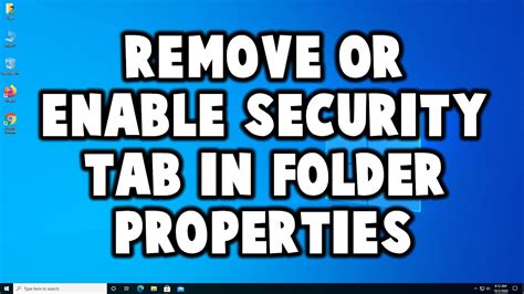 How To Enable Or Disable Security Tab In Folder Properties In Windows