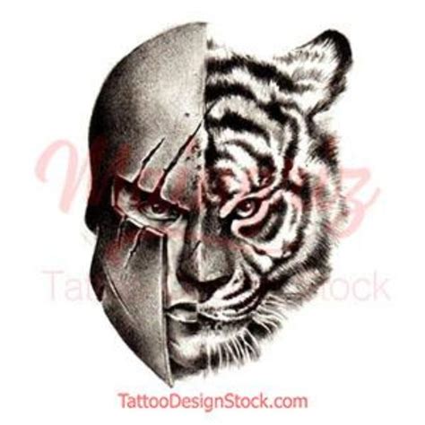 Tiger And Spartan Tattoo Design Download Idee Per Tatuaggi Idee