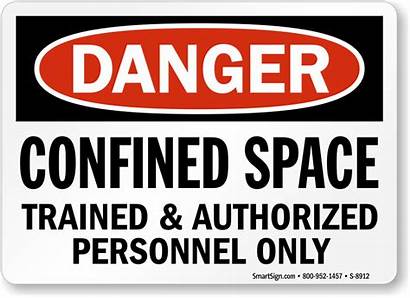 Confined Space Sign Permit Danger Trained Authorized