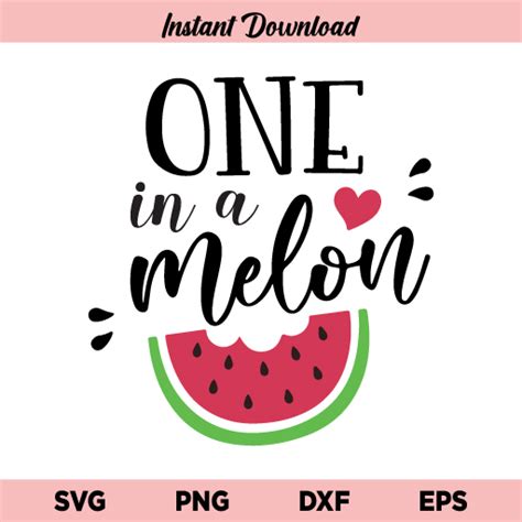 One In A Melon Svg One In A Melon Svg File 1st First Birthday Svg