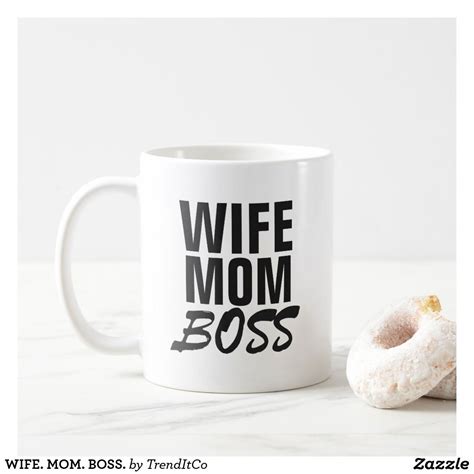 Wife Mom Boss Coffee Mug Modern Mugs Mugs Coffee Mugs
