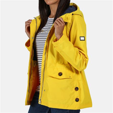 Regatta Womens Ninette Waterproof Breathable Hooded Jacket Yellow