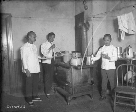 Three Chinese Men Cooking In Kitchen Negative Man Cooking Chinese