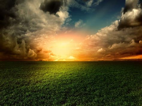 Fields Scenery Sunrises And Sunsets Sky Clouds Wallpaper 3000x2250