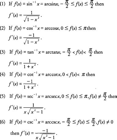 differentiation  inverse trigonometric functions