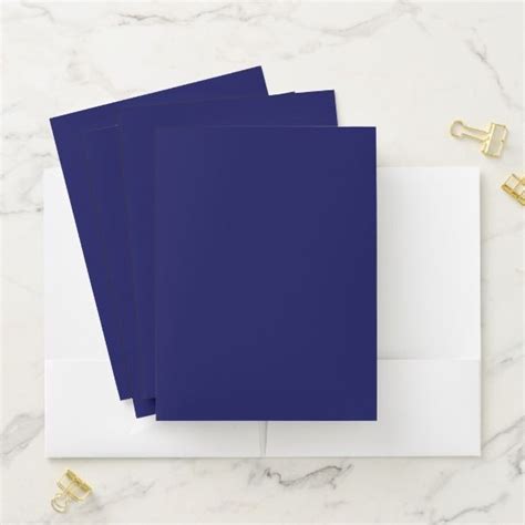 Navy Blue Solid Color Customize It Pocket Folder Pocket