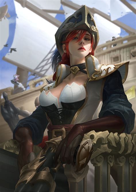 fantasy girl pirates redhead league of legends pirate hat pirate ship 1240x1754 wallpaper