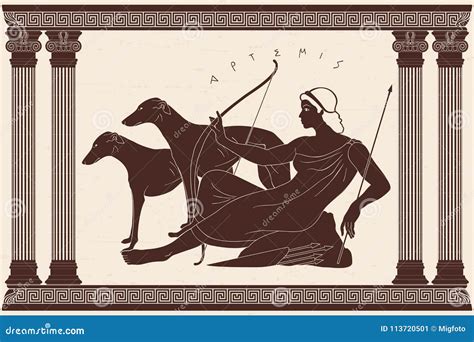 Greek Goddess Artemis Stock Vector Illustration Of Hunting 113720501