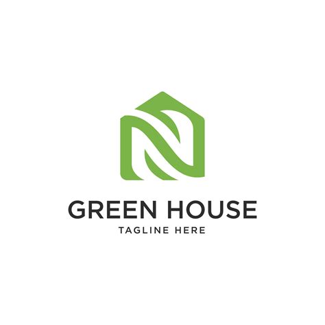 Nature House Logo With Green Color Can Be Used As Symbols Brand