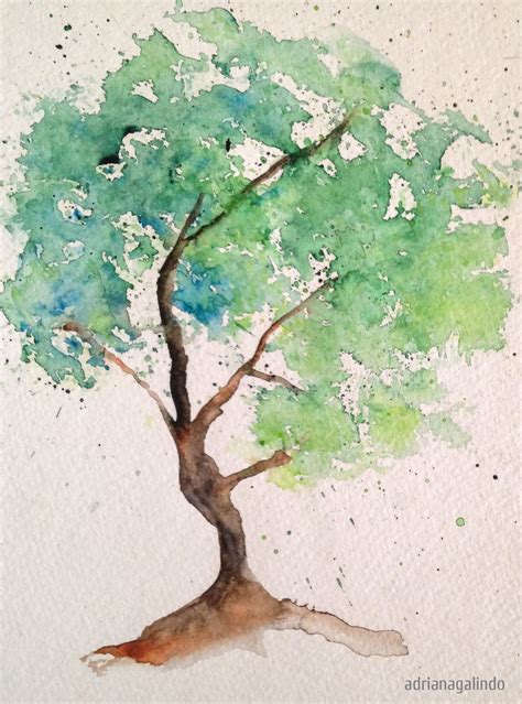 Copyright By Adriana Galindo Árvore 3 Tree 3 Aquarela Watercolor