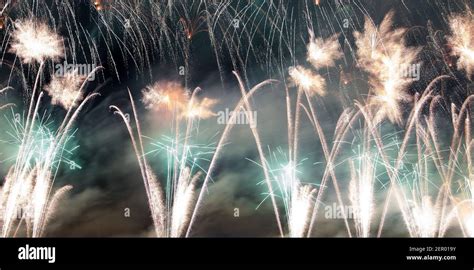 Colorful Fireworks In The Skies Stock Photo Alamy
