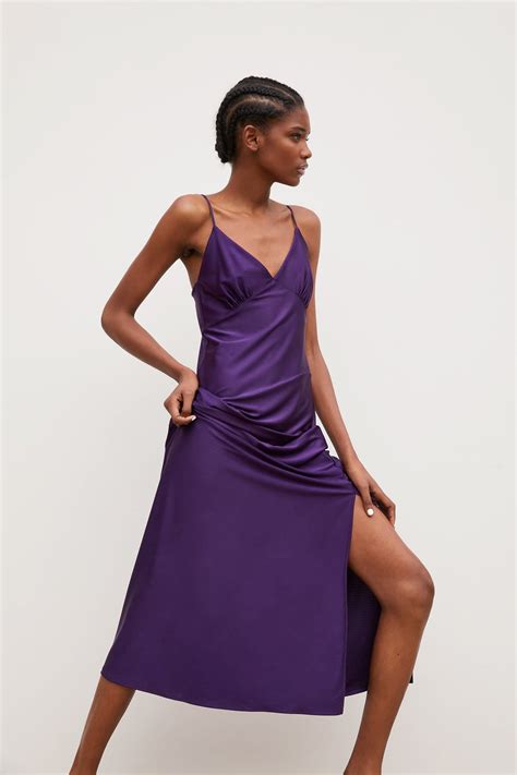 Strappy Dress View All Dresses Woman Zara United Kingdom Strappy Dresses Purple Dress