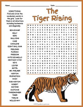 Results For The Tiger Rising Novel Tpt
