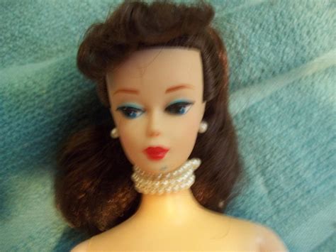 Vintage 1958 Barbie Doll Brown Ponytail Mattel Blue Eyes 1958head