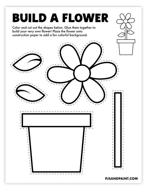 Free Printable Build A Flower Activity Pjs And Paint