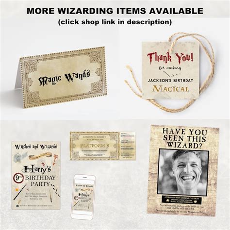 Editable Wizard Food Label Cards Printable Magic Theme Party Buffet
