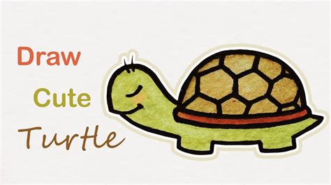 How To Draw A Cute Turtle 🐢 Step By Step Art For Kids Youtube