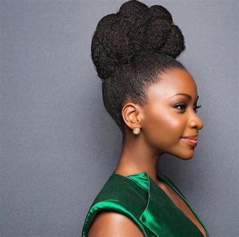 A bun is a type of hairstyle in which the hair is pulled back from the face, twisted or plaited, and wrapped in a circular coil around itself, typically on top or back of the head or just above the neck. Pondo Styling Gel Hairstyles For Black Ladies - Best ...