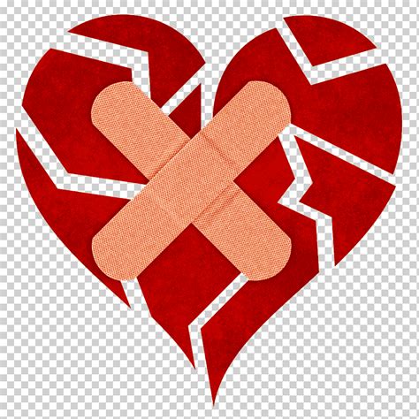 Corazón Rojo Con Ilustración De Vendaje Adhesivo Corazón Roto Corazón