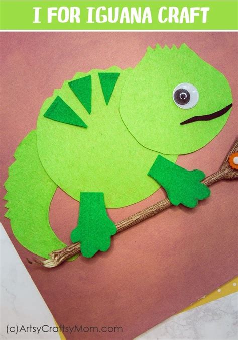 I For Iguana Craft With Printable Template Letter I Crafts