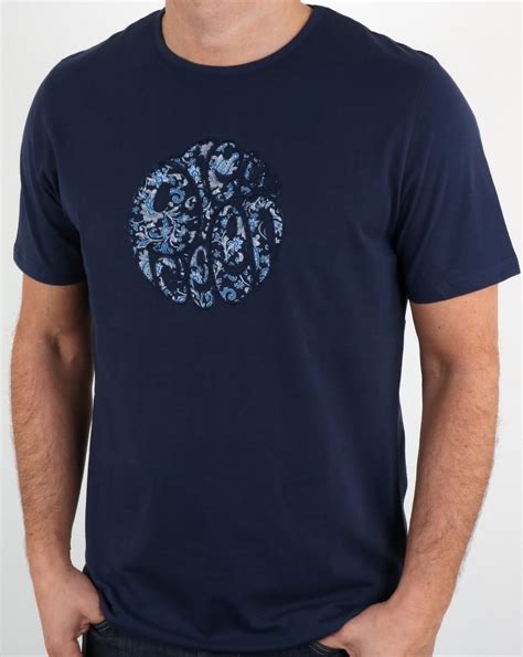 Pretty Green Ditsy Applique Logo T Shirt Navypaisleysignature