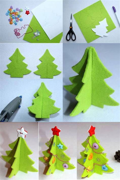 How To Make A Felt Christmas Tree With Colorful Buttons And Jewelry