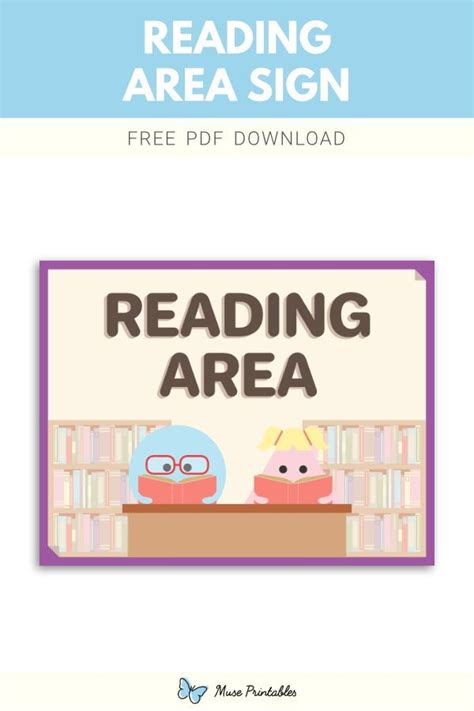 Free Printable Reading Area Sign Template In Pdf Format Download It At