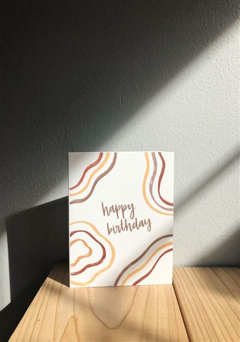Happy Birthday Card Aesthetic Squiggles Etsy In 2020 Happy Birthday