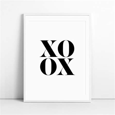 Xoxo Xo Print Xoxo Sign Black And White Print Black By Gorgeousgd