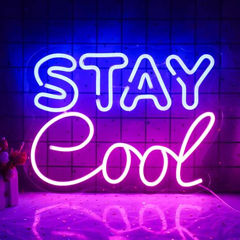 Stay Cool Neon Sign For Home Decor Neon Light Signs For Home Room Bedr