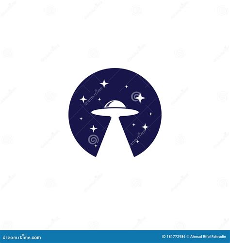 Ufo Logo Abstract Ufo Logo In The Night Stock Vector Illustration
