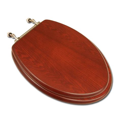 Decorative Wood Toilet Seat Cherry Finish Elongated Closed Front