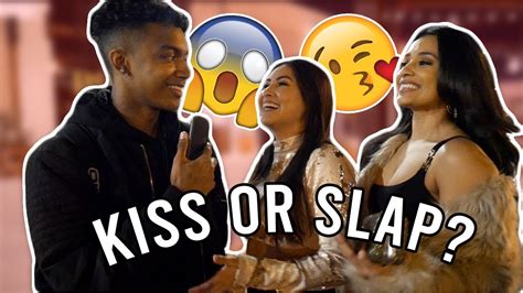 Kiss Or Slap Challenge 😘 Gone Right Public Interview Youtube
