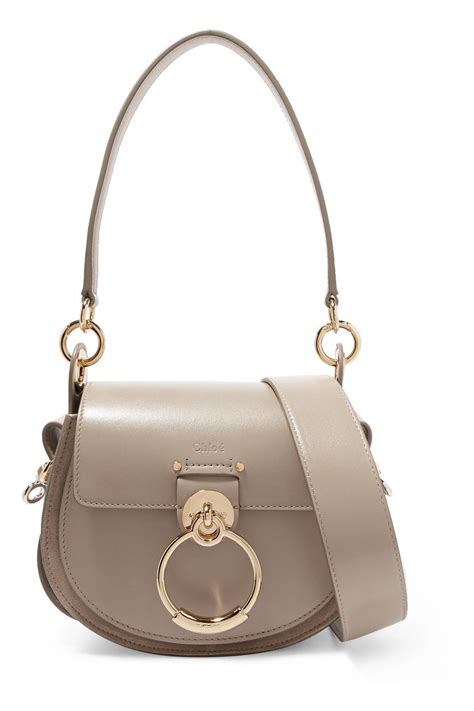 Chloé Tess Small Leather And Suede Shoulder Bag Leather Handbags