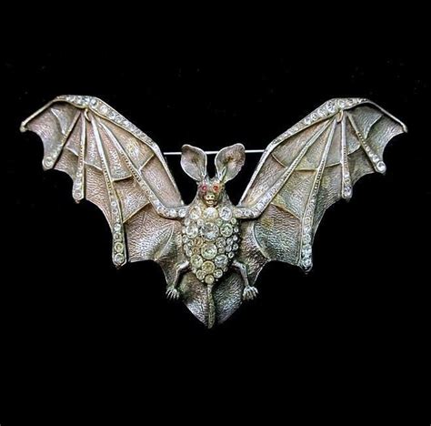 Sartorial Adventure — Andrusmagnus Art Nouveau Bat Brooches Sparkly