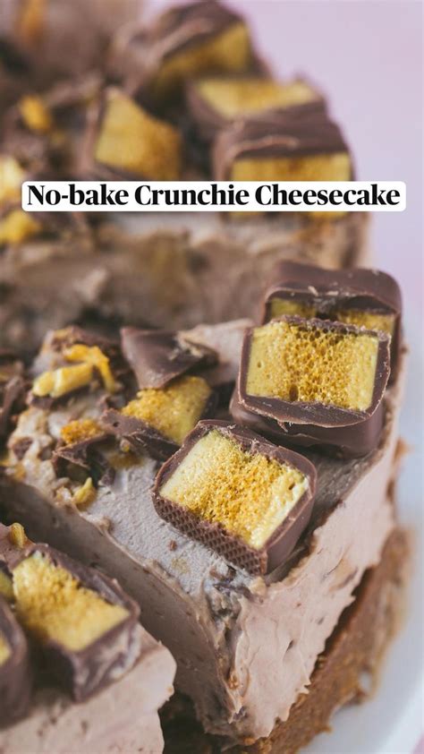 no bake honeycomb crunchie cheesecake with a lotus biscoff base no bake desserts dessert